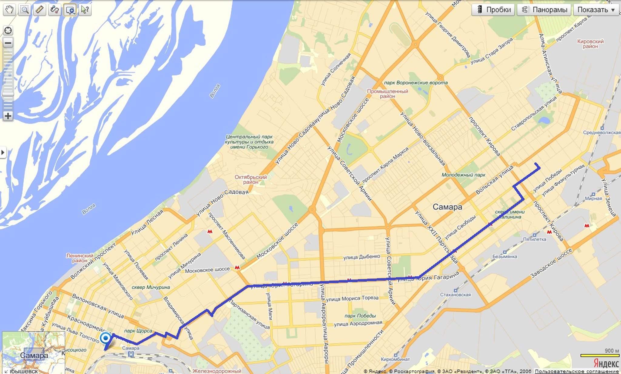 Карта Самары с улицами