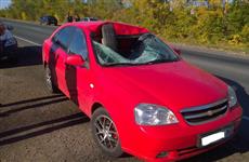 На трассе М-5 оторвавшееся у "Газели" колесо влетело в салон иномарки