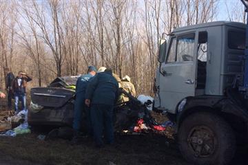 При столкновении легковушки и грузовика под Самарой погибли два человека
