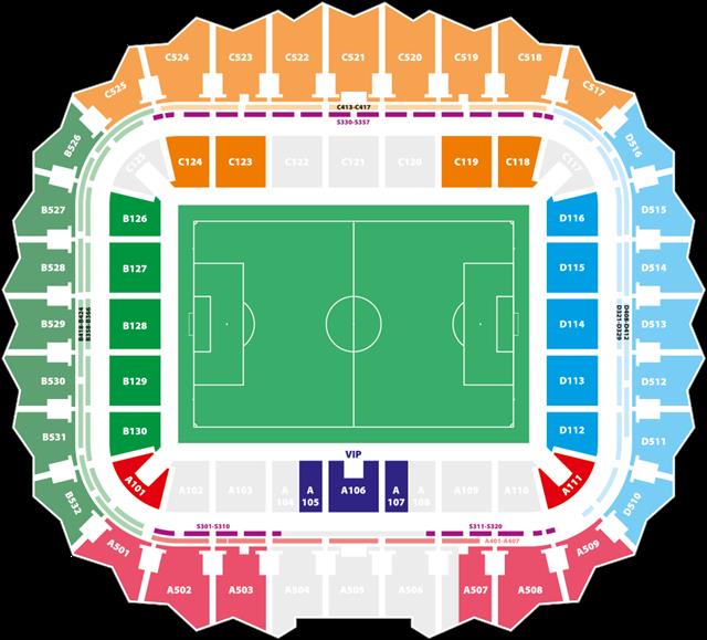Схема мест на стадионе самара арена