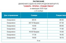С 23 ноября изменилось расписание судов на маршруте Самара - Рождествено