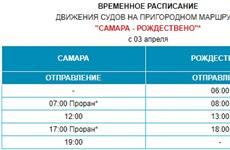 Изменилось расписание переправы Самара - Рождествено