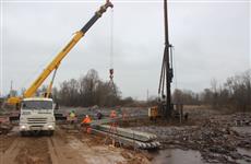 Первые сваи забили в основание моста через реку Позимь на дороге Ижевск-Аэропорт 
