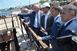 Максим Соколов посетили строительную площадку Фрунзенского мостового перехода.