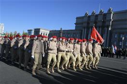 Репетиция Парада памяти, посвященного военному параду 7 ноября 1941 года