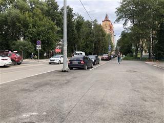 В Перми на улице Тимирязева по дорожному нацпроекту обустроены тротуары