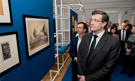 Глеб Никитин принял участие в открытии выставки, посвященной 130-летию НГХМ и 30-летию нижегородского кампуса НИУ ВШЭ