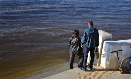 В Самаре затопило набережную: фото