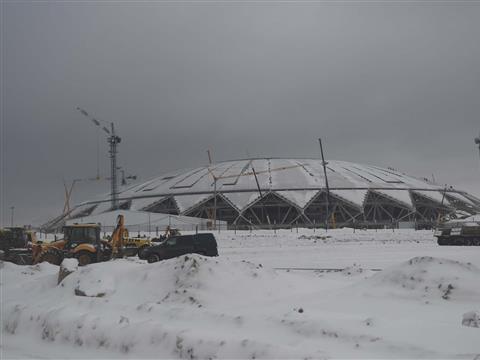 На стадионе "Самара Арена" продолжаются строительные работы