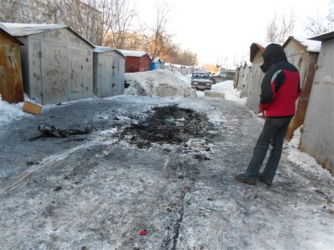 Взрыв автомобиля в гаражном массиве на ул. Ташкентской