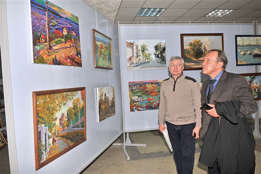 Среди представленных на выставке произведений Вячеслава Герасимова было много пейзажей