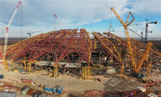 Металлоконструкции стадиона "Самара Арена" будут монтировать в два потока