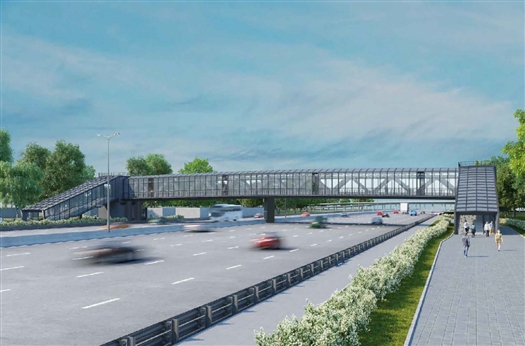 Начато строительство надземного пешеходного перехода в поселке Мехзавод