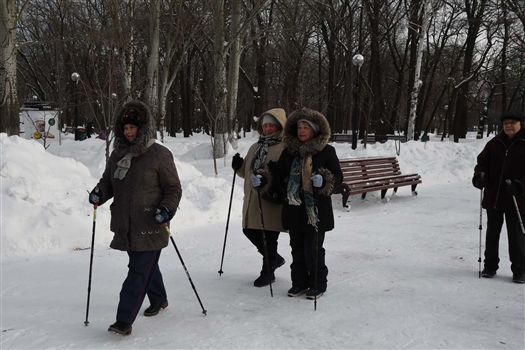 В парке им. Гагарина открылись трассы для скандинавской ходьбы