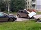 В Самаре Volkswagen повалил столб на Renault Duster